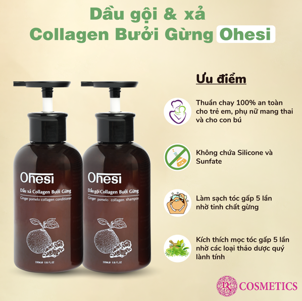 DẦU XẢ COLLAGEN BƯỞI GỪNG OHESI 330ML