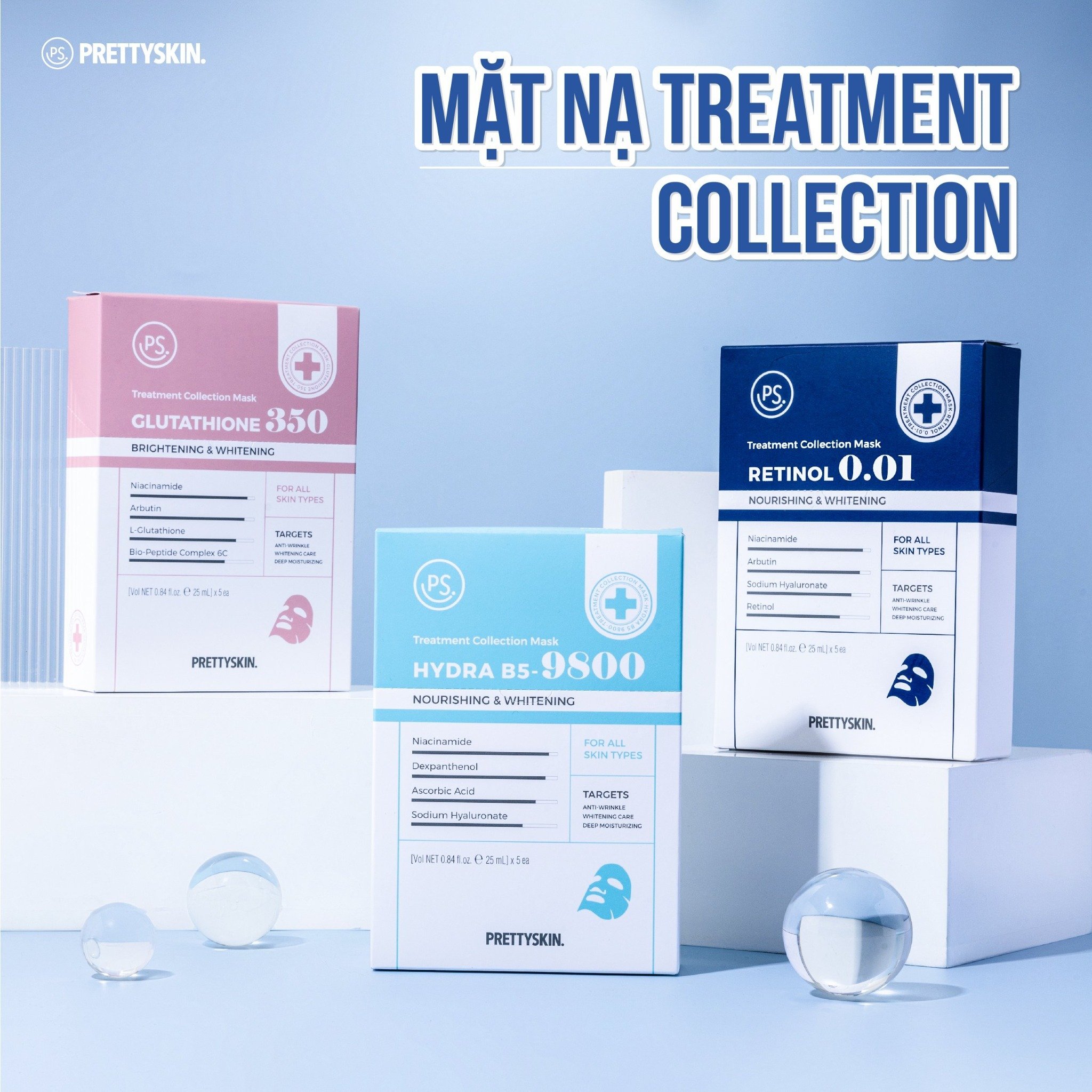 MẶT NẠ PRETTY SKIN TREATMENT COLLECTION MASK HỘP 5 MIẾNG – DN Cosmetics |  #1 Mỹ Phẩm chính hãng chất lượng số 1 Đà Nẵng