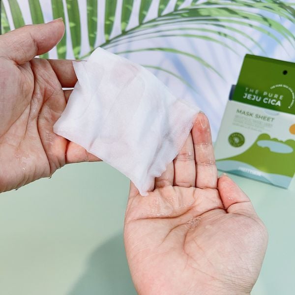 MẶT NẠ RAU MÁ PRETTY SKIN THE PURE JEJU CICA MASK SHEET - MÀU XANH