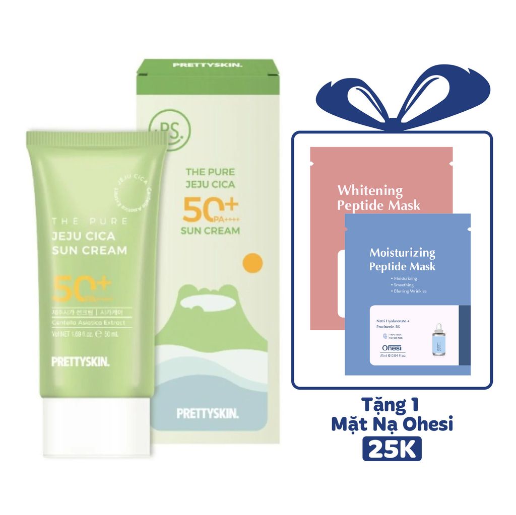KEM CHỐNG NẮNG RAU MÁ PRETTY SKIN THE PURE JEJU CICA SUN CREAM 50ML