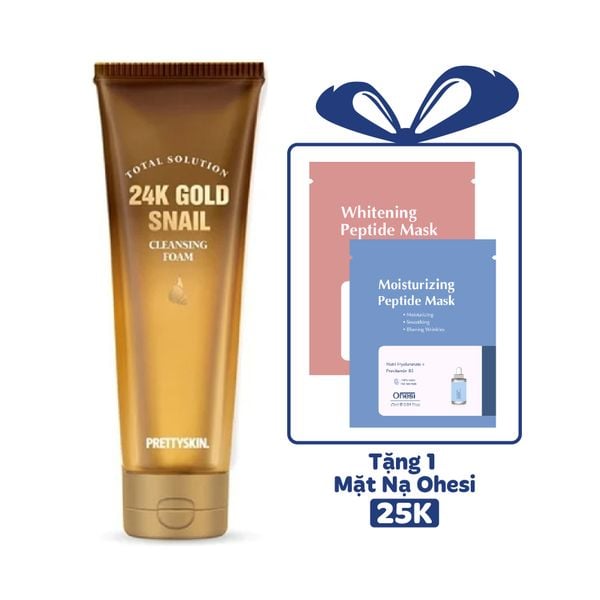 SỮA RỬA MẶT ỐC SÊN VÀNG 24K PRETTY SKIN TOTAL SOLUTION 24K GOLD SNAIL CLEANSING FOAM 150ML