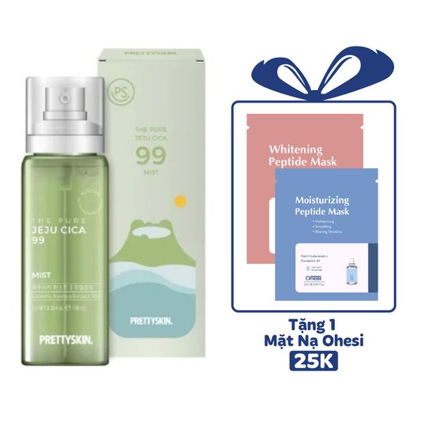XỊT KHOÁNG RAU MÁ PRETTY SKIN THE PURE JEJU CICA 99 MIST 100ML