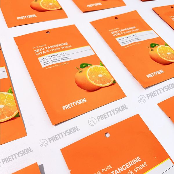 MẶT NẠ VITAMIN C PRETTY SKIN THE PURE JEJU TANGERINE VITA C MASK SHEET