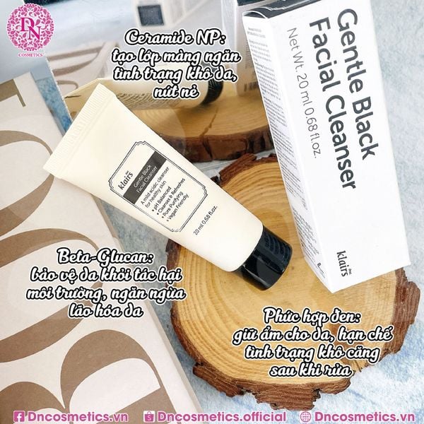 SỮA RỬA MẶT DEAR KLAIRS GENTLE BLACK FACIAL CLEANSER 20ML - MINISIZE