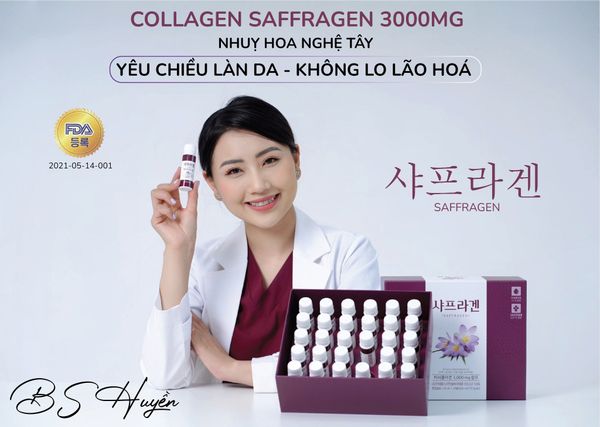 NƯỚC UỐNG COLLAGEN NHUỴ HOA NGHỆ TÂY SAFFRAGEN 3000MG HỘP 30 ỐNG