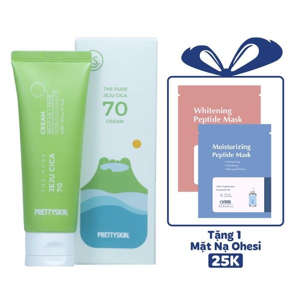 KEM DƯỠNG RAU MÁ PRETTY SKIN JEJU CICA TUÝP XANH 50ML