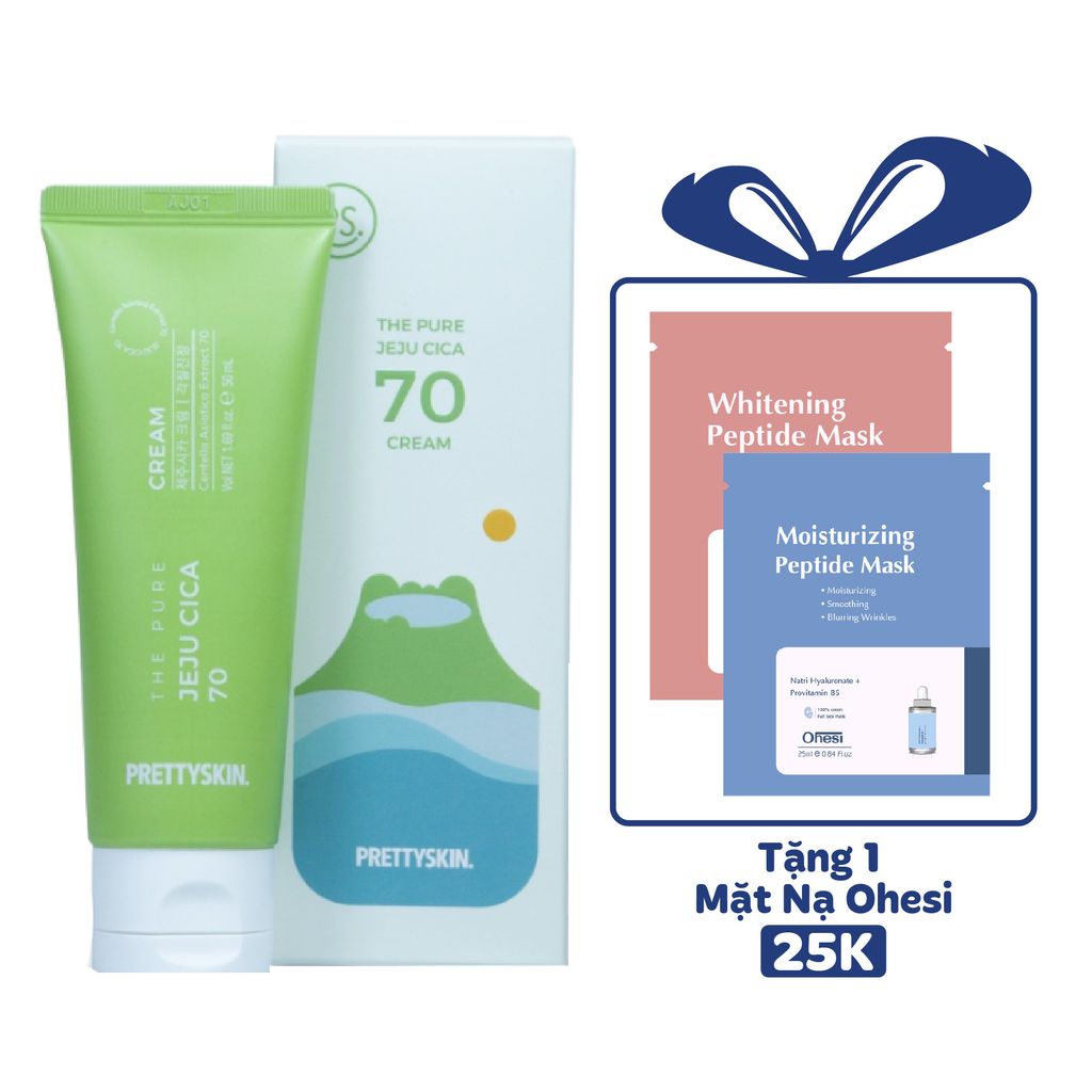 KEM DƯỠNG RAU MÁ PRETTY SKIN JEJU CICA TUÝP XANH 50ML