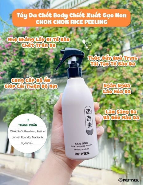 TẨY DA CHẾT GẠO PRETTY SKIN CHOK CHOK RICE PEELING 300ML [MUA 1 TẨY DA CHẾT TẶNG 1 MẶT NẠ OHESI 25K]