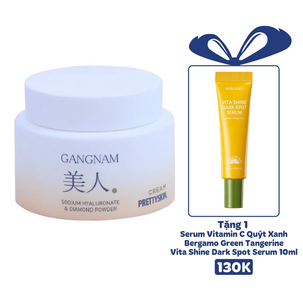 KEM DƯỠNG TRẮNG DA GIẢM NÁM PRETTY SKIN GANGNAM MIIN CREAM 50ML [MUA 1 KEM DƯỠNG TẶNG 1 SERUM VITAMIN C QUÝT XANH BERGAMO 10ML]