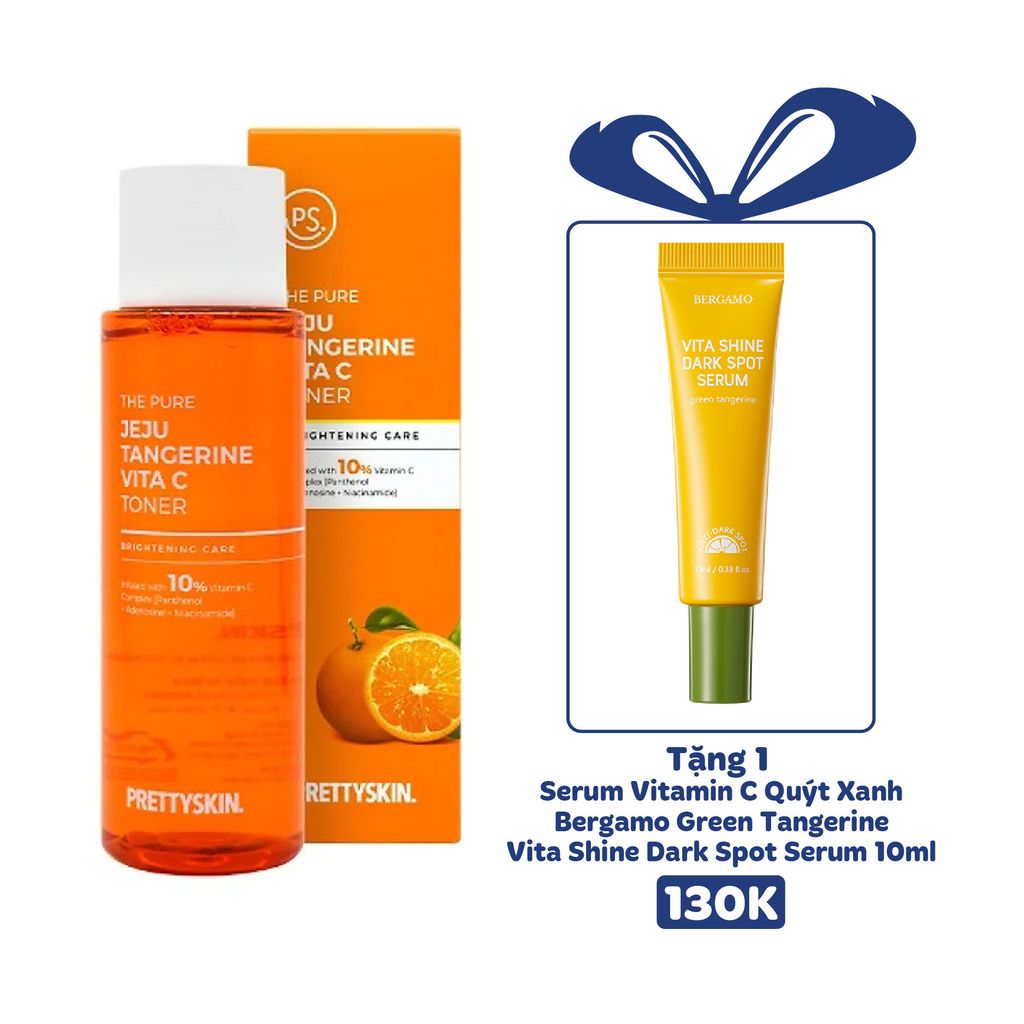 NƯỚC HOA HỒNG DƯỠNG TRẮNG PHỤC HỒI DA PRETTY SKIN THE PURE JEJU TANGERINE VITA C TONER 250ML