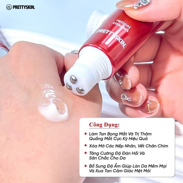 KEM MẮT PRETTY SKIN WRINKLE ERASER ROLL ON EYE CREAM RETINOL 30ML