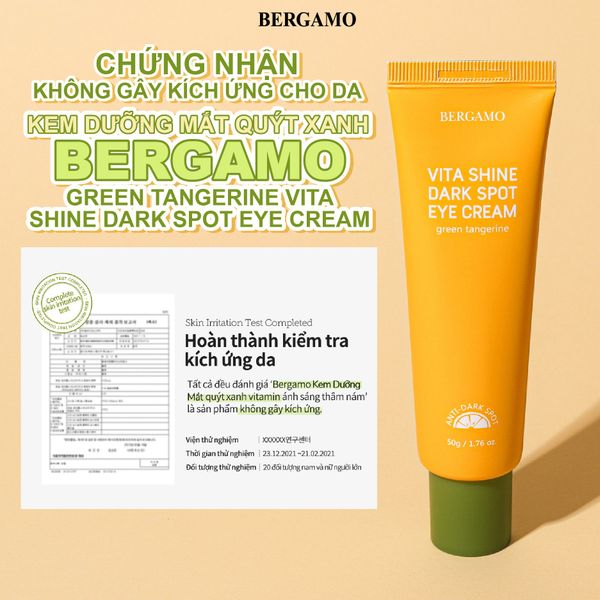 KEM DƯỠNG MẮT QUÝT XANH BERGAMO GREEN TANGERIN VITA SHINE DARK SPOT EYE CREAM 50G (TẶNG TUÝP 10ML)
