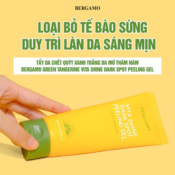 TẨY DA CHẾT QUÝT XANH TRẮNG DA MỜ THÂM NÁM BERGAMO GREEN TANGERIN VITA SHINE DARK SPOT PEELING GEL 150ML