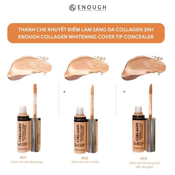 THANH CHE KHUYẾT ĐIỂM TRẮNG DA COLLAGEN ENOUGH COLLAGEN WHITENING COVER TIP CONCEALER