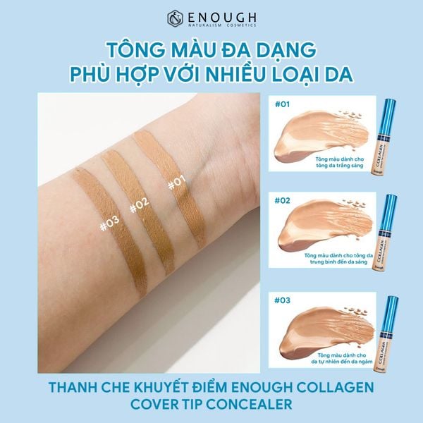 THANH CHE KHUYẾT ĐIỂM COLLAGEN ENOUGH COLLAGEN COVER TIP CONCEALER 9G