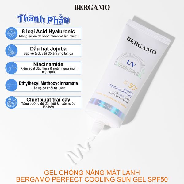 GEL CHỐNG NẮNG MÁT LẠNH BERGAMO PERFECT COOLING SUN GEL SPF50 70ML