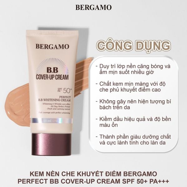 KEM NỀN CHE KHUYẾT ĐIỂM BERGAMO PERFECT BB COVER-UP CREAM (SPF 50+PA+++)