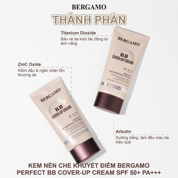 KEM NỀN CHE KHUYẾT ĐIỂM BERGAMO PERFECT BB COVER-UP CREAM (SPF 50+PA+++)