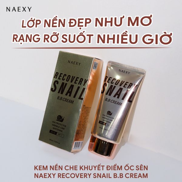 KEM NỀN CHE KHUYẾT ĐIỂM ỐC SÊN NAEXY RECOVERY SNAIL B.B CREAM 50ML