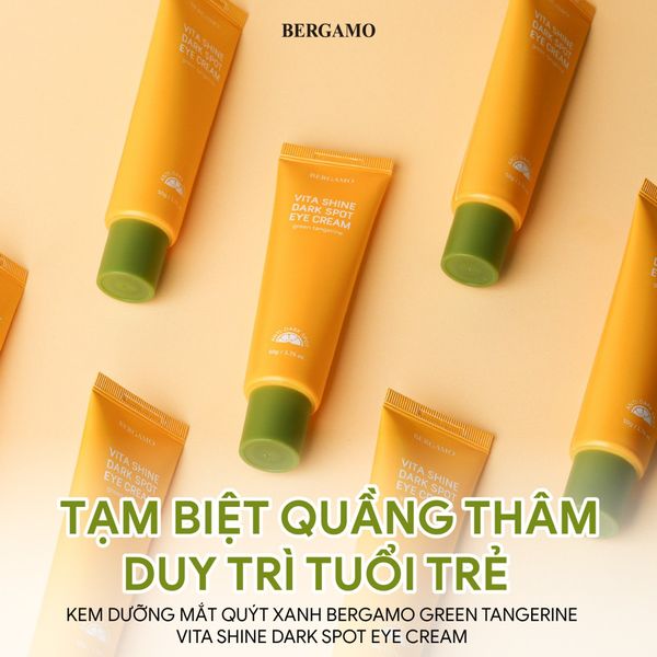 KEM DƯỠNG MẮT QUÝT XANH BERGAMO GREEN TANGERIN VITA SHINE DARK SPOT EYE CREAM 50G (TẶNG TUÝP 10ML)