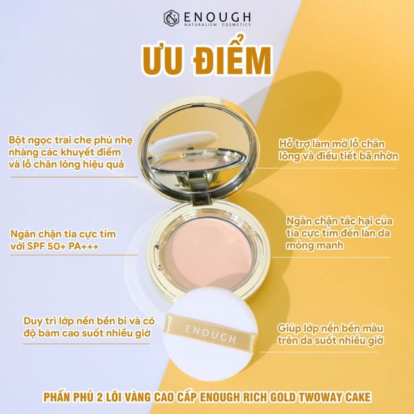 PHẤN PHỦ 2 LÕI CAO CẤP ENOUGH PREMIUM TWOWAY CAKE 13G+13G