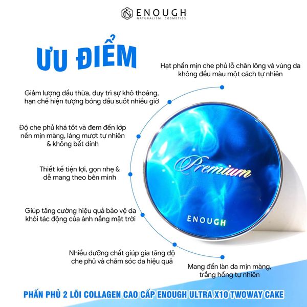 PHẤN PHỦ 2 LÕI CAO CẤP ENOUGH PREMIUM TWOWAY CAKE 13G+13G