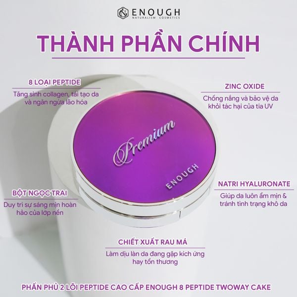 PHẤN PHỦ 2 LÕI CAO CẤP ENOUGH PREMIUM TWOWAY CAKE 13G+13G