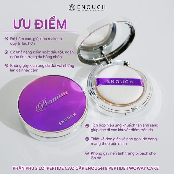 PHẤN PHỦ 2 LÕI CAO CẤP ENOUGH PREMIUM TWOWAY CAKE 13G+13G