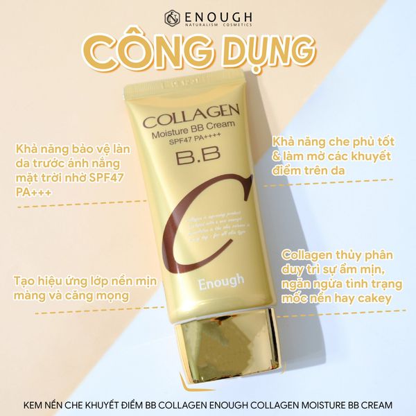 KEM CHE KHUYẾT ĐIỂM BB COLLAGEN ENOUGH COLLAGEN MOISTURE BB CREAM 50G