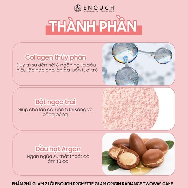 PHẤN PHỦ GLAM 2 LÕI ENOUGH POMETTE GLAM ORIGIN RADIANCE TWOWAY CAKE