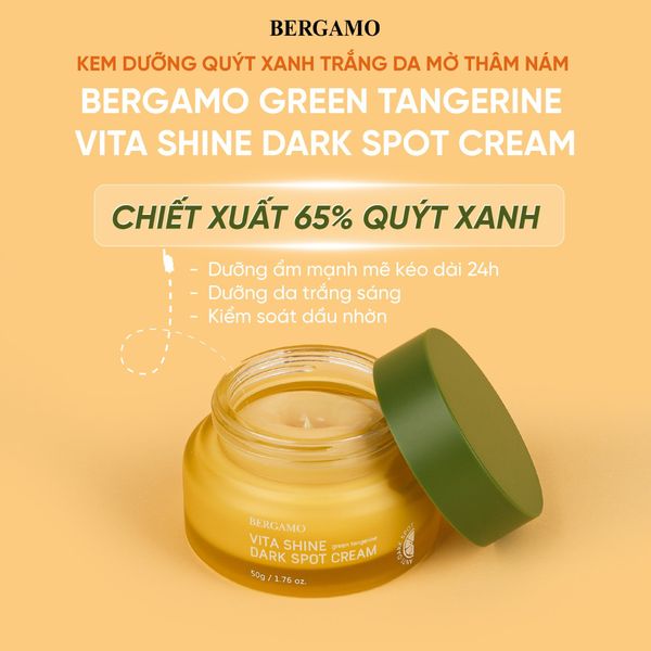 KEM DƯỠNG QUÝT XANH TRẮNG DA MỜ THÂM NÁM BERGAMO GREEN TANGERIN VITA SHINE DARK SPOT CREAM 50G