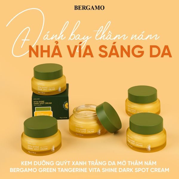 KEM DƯỠNG QUÝT XANH TRẮNG DA MỜ THÂM NÁM BERGAMO GREEN TANGERIN VITA SHINE DARK SPOT CREAM 50G