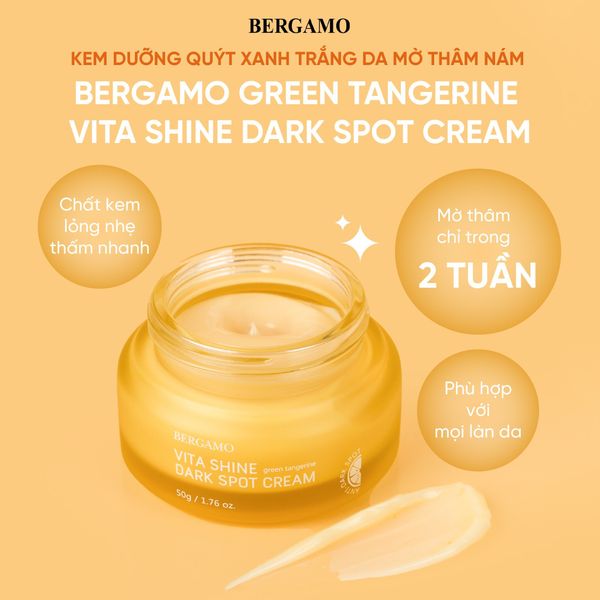 KEM DƯỠNG QUÝT XANH TRẮNG DA MỜ THÂM NÁM BERGAMO GREEN TANGERIN VITA SHINE DARK SPOT CREAM 50G