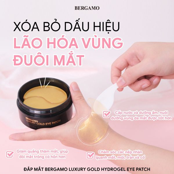 ĐẮP MẮT BERGAMO LUXURY GOLD HYDROGEL EYE PATCH (60PCS) 90G