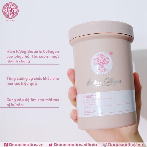 HẤP HỖ TRỢ PHỤC HỒI TÁI SINH TÓC BIOTIN & COLLAGEN VOUDIOTY REPAIRING HAIR MASK 500ML