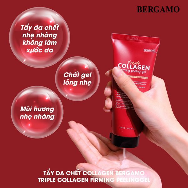 TẨY DA CHẾT COLLAGEN SĂN CHẮC BERGAMO TRIPLE COLLAGEN FIRMING PEELING GEL 150ML