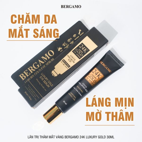 LĂN TRỊ THÂM MẮT VÀNG BERGAMO 24K LUXURY GOLD EYE SERUM 30ML