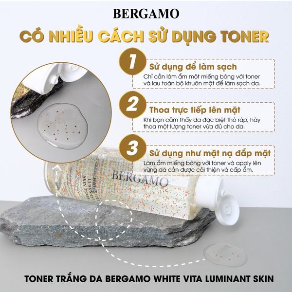 TONER TRẮNG DA BERGAMO WHITE VITA LUMINANT SKIN TONER 250ML