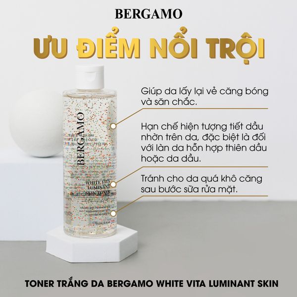 TONER TRẮNG DA BERGAMO WHITE VITA LUMINANT SKIN TONER 250ML