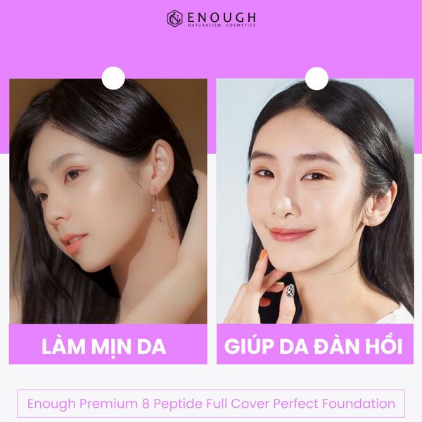 KEM NỀN PEPTIDE CAO CẤP ENOUGH PREMIUM 8 PEPTIDE FULL COVER PERFECT FOUNDATION 100ML