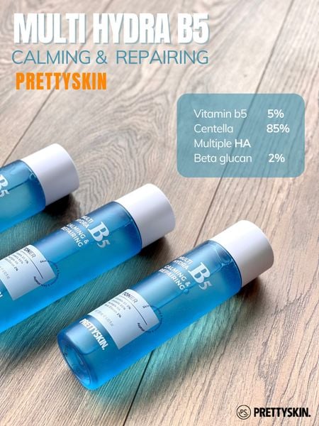 NƯỚC HOA HỒNG PHỤC HỒI, DƯỠNG TRẮNG PRETTY SKIN MULTI HYDRA B5 CALMING & REPAIRING TONER 205ML