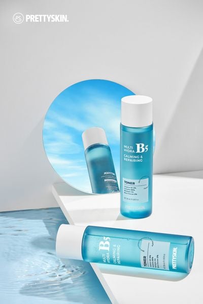 NƯỚC HOA HỒNG PHỤC HỒI, DƯỠNG TRẮNG PRETTY SKIN MULTI HYDRA B5 CALMING & REPAIRING TONER 205ML