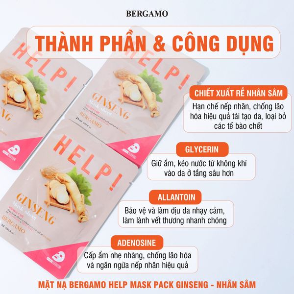 MẶT NẠ BERGAMO HELP MASK PACK