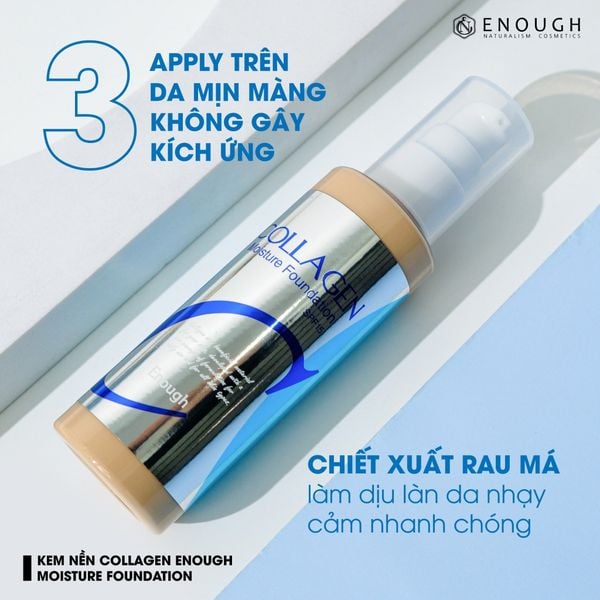 KEM NỀN COLLAGEN MOISTURE ENOUGH FOUNDATION SPF15 (TẶNG 1 MÚT TRANG ĐIỂM JARY)