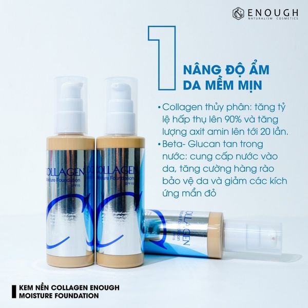 KEM NỀN COLLAGEN MOISTURE ENOUGH FOUNDATION SPF15 (TẶNG 1 MÚT TRANG ĐIỂM JARY)