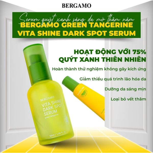 SERUM QUÝT XANH TRẮNG DA MỜ THÂM NÁM BERGAMO GREEN TANGERIN VITA SHINE DARK SPOT SERUM 50ML