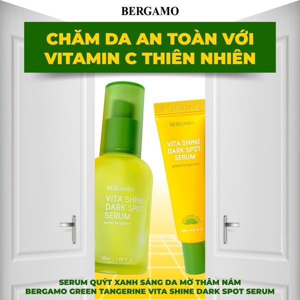 SERUM QUÝT XANH TRẮNG DA MỜ THÂM NÁM BERGAMO GREEN TANGERIN VITA SHINE DARK SPOT SERUM 50ML