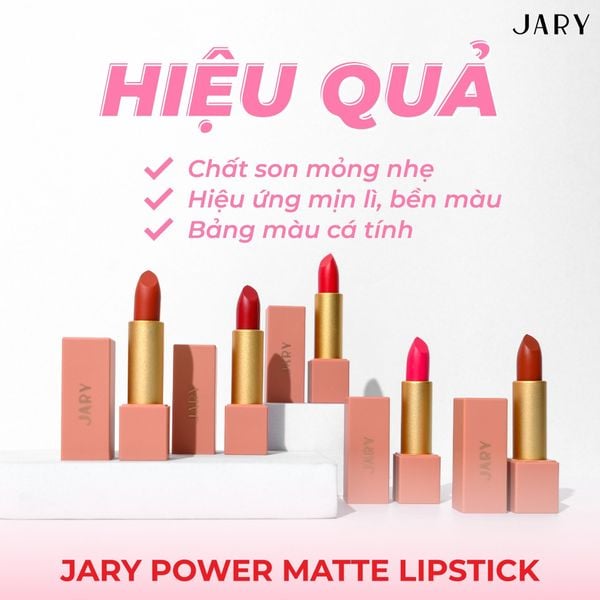 SON THỎI LÌ CAO CẤP JARY POWER MATTE LIPSTICK