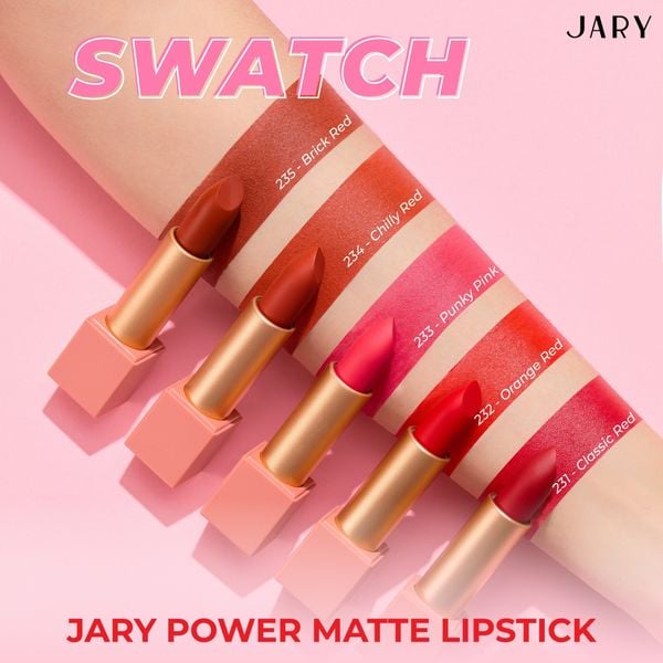 SON THỎI LÌ CAO CẤP JARY POWER MATTE LIPSTICK