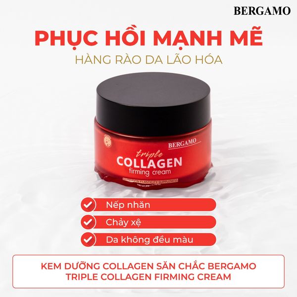 KEM DƯỠNG COLLAGEN SĂN CHẮC BERGAMO TRIPLE COLLAGEN FIRMING CREAM 50G